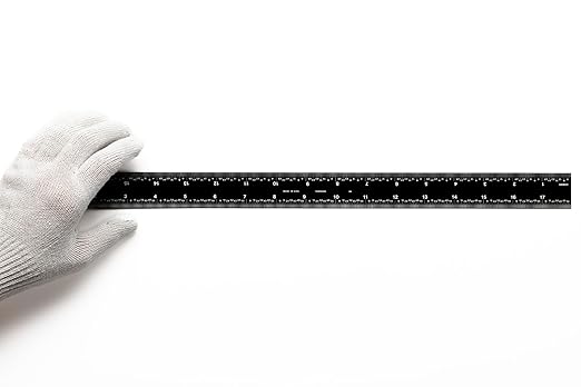 PEC Tools 12-Inch Mechanic's Ruler, High Contrast, 0.035" Thick X 1" Wide, Measuring Accuracy 1/32", 1/64", 1/10" and 1/50", Made in USA
