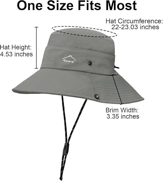 Sun Hats for Women Bucket Hat UV Protection Fishing Hat Wide Brim Safari Hats 2 in 1 Zip-Off Sun Visor Hats UPF 50+