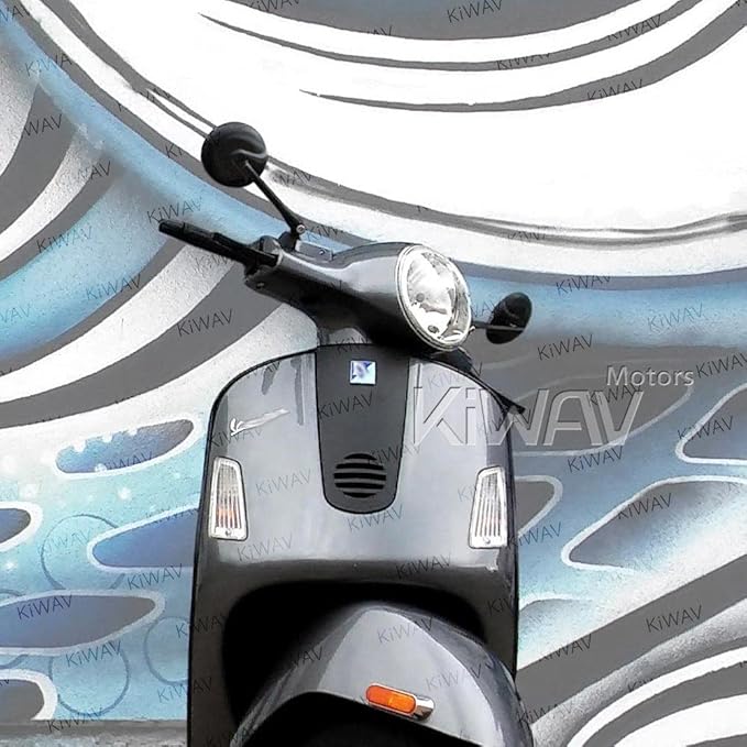 KiWAV Magazi Motorcycle Mirror retro black 8mm for scooter moped atv pair