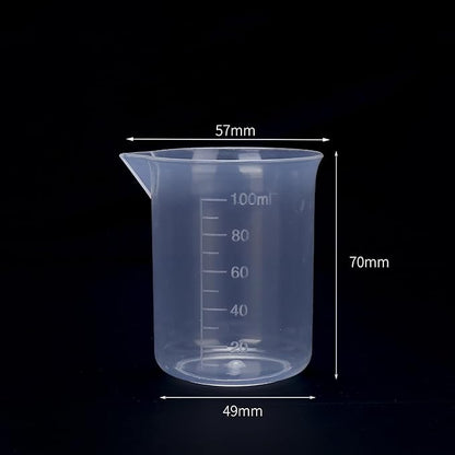 6pcs 3.4oz/100ml Plastic Measuring Cups Plastic Graduated Cup Transparent Scale Resin Clear Graduated Epoxy Mixing Jugs for Kitchen Cooking Medicine Measure Tool