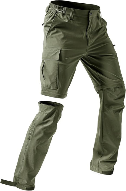 Moosehill Men's-Hiking-Pants Convertible Quick-Dry Water-Resistant Lightweight Zip-Off Outdoor with 5 Deep Pockets