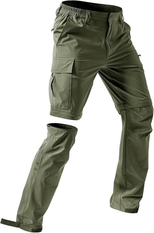 Moosehill Men's-Hiking-Pants Convertible Quick-Dry Water-Resistant Lightweight Zip-Off Outdoor with 5 Deep Pockets