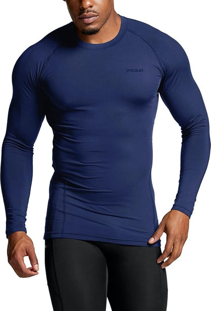 TSLA Men's Thermal Long Sleeve Compression Shirts, Athletic Base Layer Top, Winter Gear Running T-Shirt