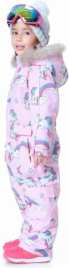 Kids Girls Boys Waterproof Colorful One Piece Snowsuits Coveralls Ski Suits Jackets Winter Jumpsuits