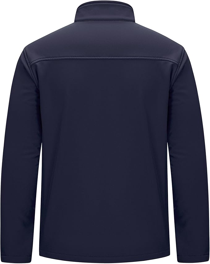 33,000ft Men's Waterproof Softshell Jacket Warm Fleece Lined Windbreaker Lightweight Soft Shell for Travel Hiking Golf