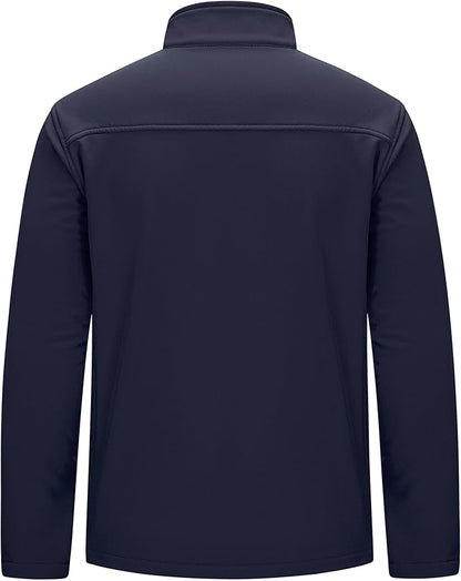 33,000ft Men's Waterproof Softshell Jacket Warm Fleece Lined Windbreaker Lightweight Soft Shell for Travel Hiking Golf