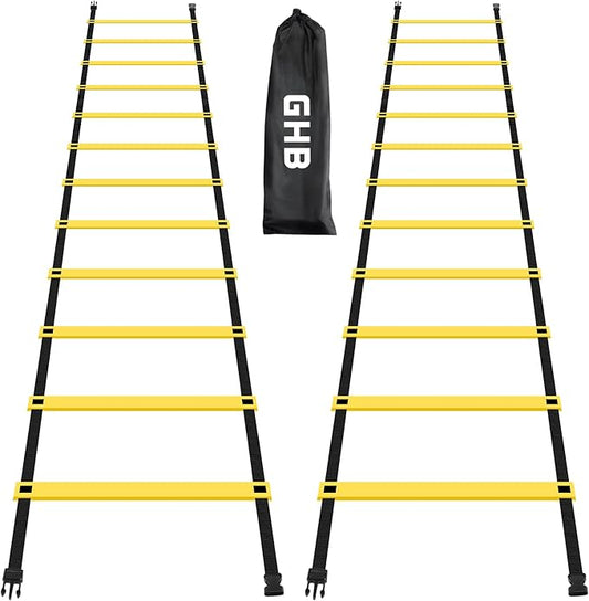 GHB Pro Agility Ladder Agility Training Ladder Speed 12 Rung 20ft with Carrying Bag