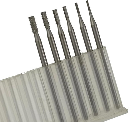 𝐋𝐮𝐨 𝐤𝐞 6 Pcs Cylinder Shape Jewelry Burr - 3/32'' Shank Cylindrical Cross Cut Burs Lapidary Setting Tools for Dremel Rotary Tools (008-023)