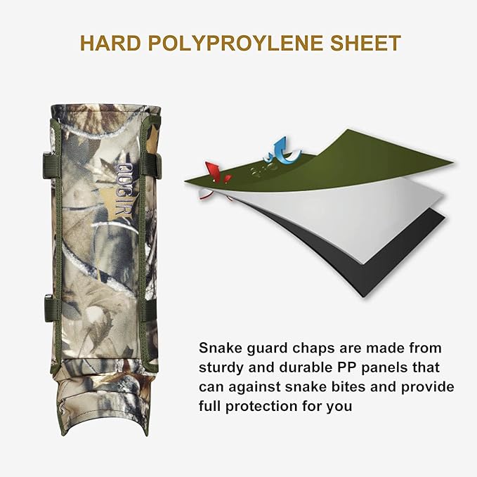 QOGIR Snake Gaiters 3 Pack: Durable Snake Guards for Hunting, Snake Gaiter Leggings for Men & Women, Snake Bite Protection for Lower Legs, Snake Proof Gaiters