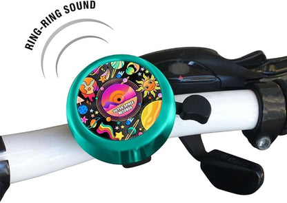 WIRESTER Green Aluminum Round Bike Bell, Classic Ring Bicycle Bell, Bike Accessories Bell Ring for Adults Kids Girls Boys