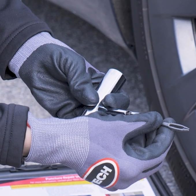 Permacure Emergency Roadside Tire Repair Kit, with Chemical Vulcanizing Fluid and Tools - Includes 10 Nylon-Reinforced, Natural Rubber, Self-Vulcanizing Tire Plugs