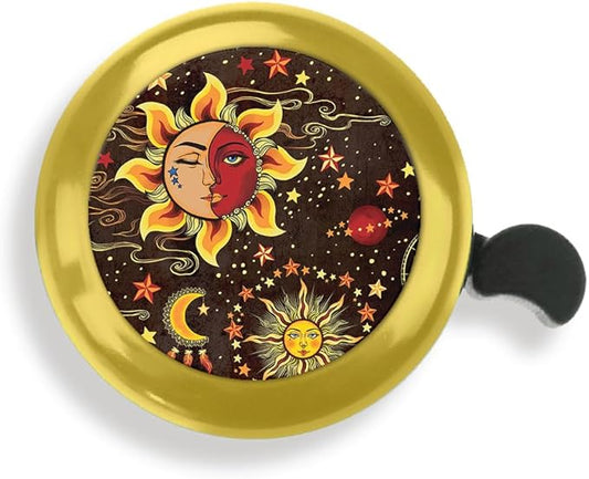 WIRESTER Gold Aluminum Round Bike Bell, Classic Ring Bicycle Bell, Bike Accessories Bell Ring for Adults Kids Girls Boys