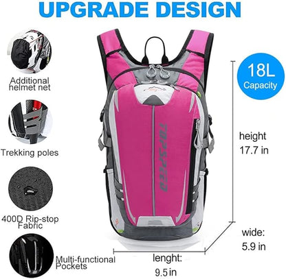 INOXTO Hydration Pack Backpack，18L Hydration Pack Lightweight Water Backpack with 2L Water Bladder Bag Daypack for Hiking Running Cycling Camping Hunting for Women Men