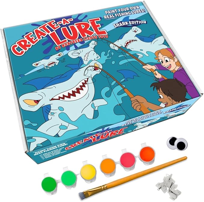 DIY Fishing Lure Kit - Kid-Friendly Fishing Gear for Customizing Lures, Includes Paint & Brushes, Perfect Arts and Crafts for Kids, Tackle Box Must-Have