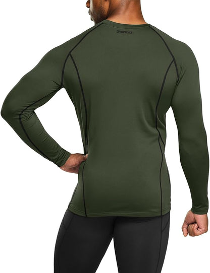 TSLA Men's Thermal Long Sleeve Compression Shirts, Athletic Base Layer Top, Winter Gear Running T-Shirt