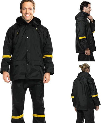 Classic Rain Suits for Men Breathable Rain Gear for Waterproof work, Hooded Coats Jacket and Pants