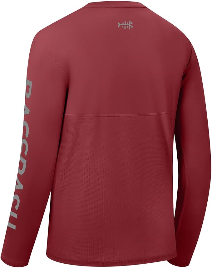 BASSDASH Fishing T Shirts for Men UV Sun Protection UPF 50+ Long Sleeve Tee T-Shirt