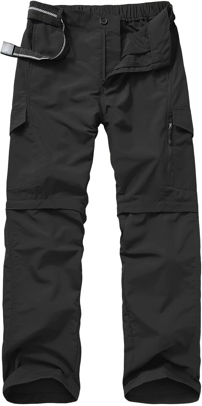 Mens Hiking Pants Quick Dry Lightweight Fishing Convertible Zip Off Safari Trousers