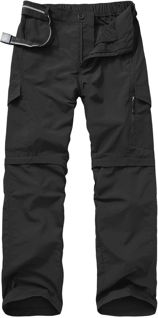 Mens Hiking Pants Quick Dry Lightweight Fishing Convertible Zip Off Safari Trousers