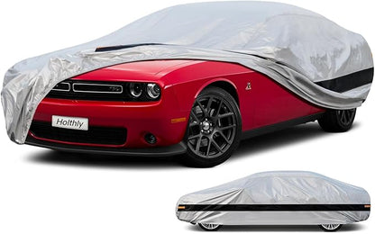 10 Layer Coupe Car Cover Waterproof All Weather for Automobiles,100% Waterproof Outdoor Car Covers Rain UV Protection.Custom Fit for Dodge Challenger,Ford Thunderbird,Pontiac Firebird,etc