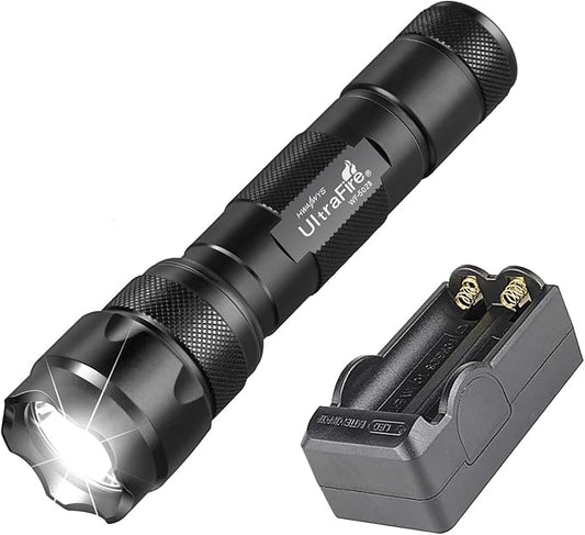 ULTRAFIRE Tactical Flashlight WF-502B 1000 Lumens - Single Mode Mini LED Flashlight,Bright Military-Grade Police Flashlight for Security, Camping and Emergency