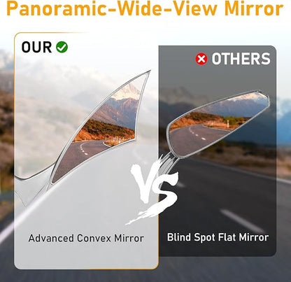 Sturdy Harley - Davidson Motorcycle Mirrors, Sporter Spear Blade Softail Rear View Side Mirrors for 1982-2018 2019 2020 Street Glide Scooter Cruiser Highway Riding and Urban Commuting (White)