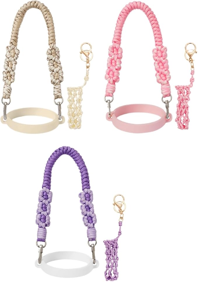 Outman Cup Accessories Set Water Bottle Holder Sling,Siliocne Straw Cover,Lipstick Holder Fits Most 16-40oz Water Bottles Compatible with Stanley Cup