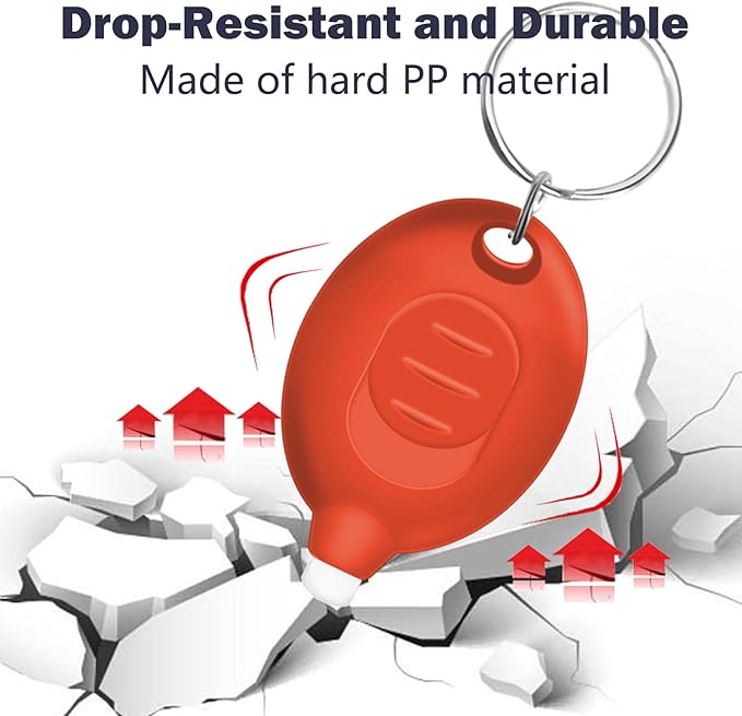 Mini LED Keychain Flashlight, 12 Lumen Orange Light, Portable Keyring Torch with Orange Shell, 6-Pack