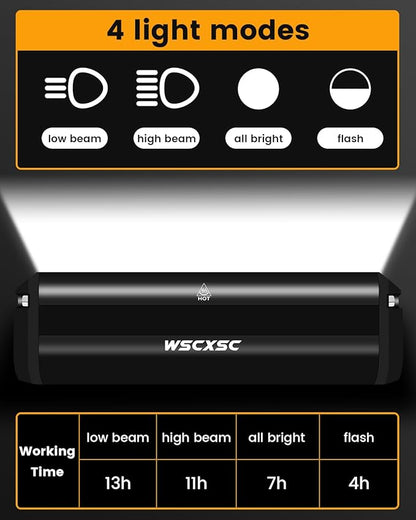 Best Bright Bike Light for Night Riding, USB-C Rechargeable Bicycle Light, Bicycle Headlight Set, Daytime Running Light, Waterproof Bike Headlight Taillight for Adult Kid Mountain MTB Off-Road Cycling