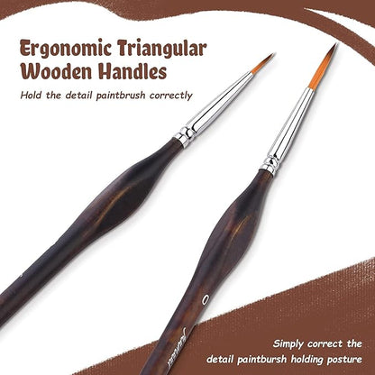 Miniature Paint Brushes, Fuumuui 11pcs Micro Detail Paint Brushes for Model, Paint by Numbers - Fine Detail Paint Brush Set for Acrylic, Watercolor, Oil