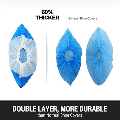 [500 Count] Hybrid Shoe Covers Disposable Non Slip Waterproof, MEGA Pack (50 Pack x 10, 500 PCS)