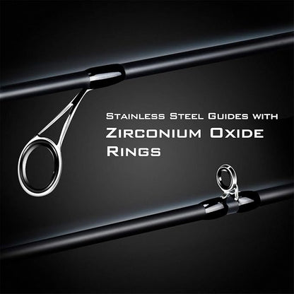 KastKing Crixus Fishing Rod and Reel Combo, High Performance Spinning & Baitcaster Combo, IM6 Graphite 2Pc Blanks, Zirconium Oxide Rings, SuperPolymer Handle, Lightweight Reel with Aluminum Spool