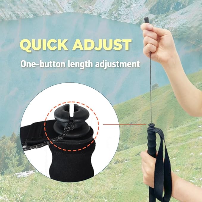 High Strength 5-Section Foldable Carbon Fiber Trekking Poles - 115g/125g/130g, Compact Hiking Staff for Men & Women, Ideal for Hiking, Trekking, Mountaineering & Backpacking