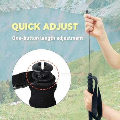 High Strength 5-Section Foldable Carbon Fiber Trekking Poles - 115g/125g/130g, Compact Hiking Staff for Men & Women, Ideal for Hiking, Trekking, Mountaineering & Backpacking