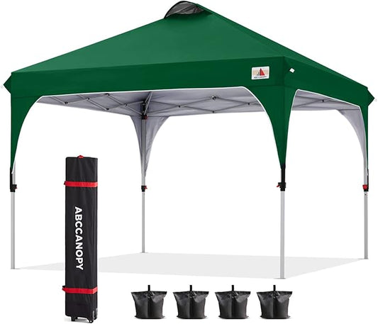 ABCCANOPY Outdoor Pop up Canopy Tent, 10x10 Instant Portable Canopy for Camping, Beach, Backyard, Green