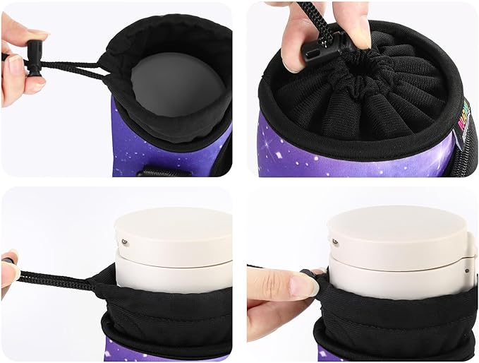 Nuovoware Water Bottle Carrier Bag,25oz/40oz/64oz Bottle Pouch Holder,Adjustable Shoulder Hand Strap 2 Pocket Sling Neoprene Sleeve Sports Accessories for Hiking Travelling Camping