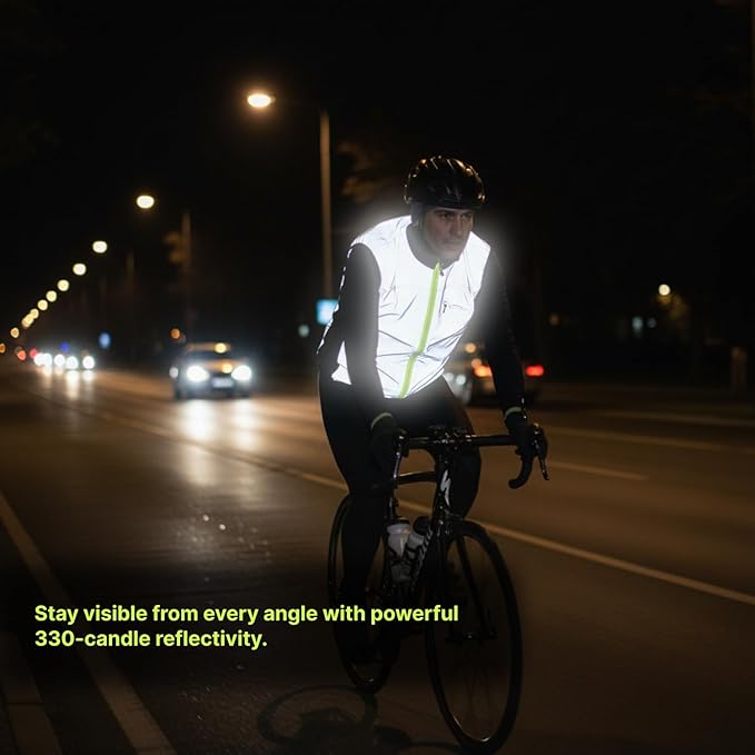 ReflecToes Reflective Safety Vest for Night Visibility – Hi Vis Running & Cycling Gilet – Lightweight, Breathable Outer Layer