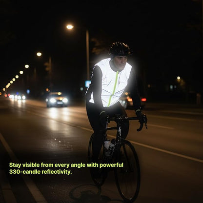 ReflecToes Reflective Safety Vest for Night Visibility – Hi Vis Running & Cycling Gilet – Lightweight, Breathable Outer Layer