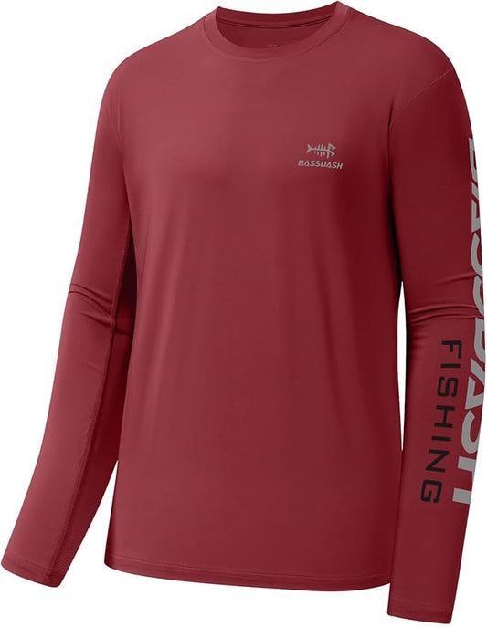 BASSDASH Fishing T Shirts for Men UV Sun Protection UPF 50+ Long Sleeve Tee T-Shirt