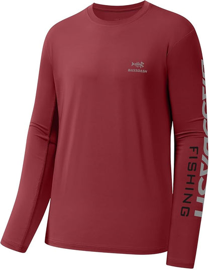 BASSDASH Fishing T Shirts for Men UV Sun Protection UPF 50+ Long Sleeve Tee T-Shirt
