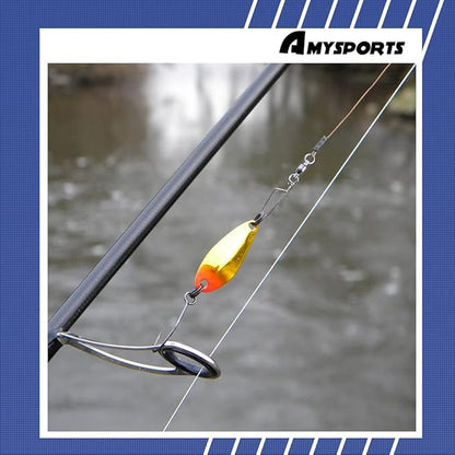 AMYSPORTS Clips Steel Snap Swivels Fishing Ball Bearing Swivels Fishing Saltwater Heavy Barrel Fishing Swivels Stainless White Nickel