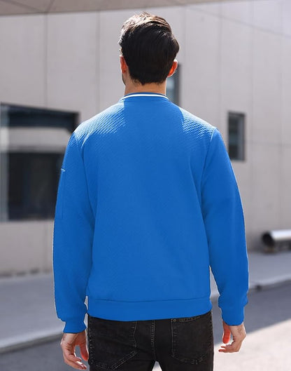 Mens Casual Jacket Loose Fit Lightweight Jacket Varsity Bomber Jacket with Zipper