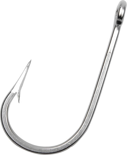 Fishing Hooks Saltwater Tuna Hooks, 15pcs Stainless Steel Big Game Hooks Forged Ringed Extra Strong Saltwater Fishing Tackle for Salmon Tuna Fishing