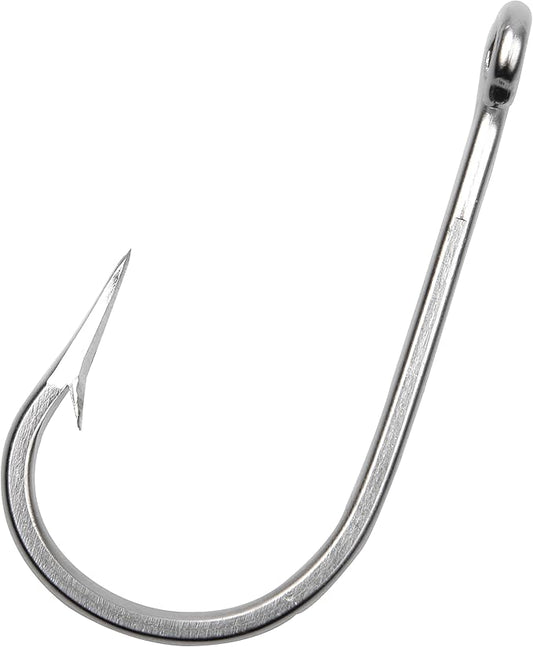 Fishing Hooks Saltwater Tuna Hooks, 15pcs Stainless Steel Big Game Hooks Forged Ringed Extra Strong Saltwater Fishing Tackle for Salmon Tuna Fishing