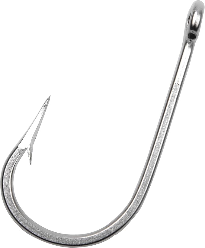 Fishing Hooks Saltwater Tuna Hooks, 15pcs Stainless Steel Big Game Hooks Forged Ringed Extra Strong Saltwater Fishing Tackle for Salmon Tuna Fishing