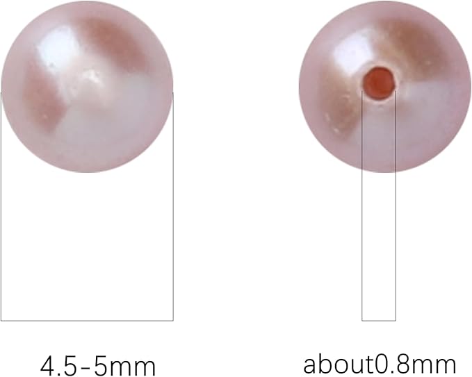 Natural Half Drilled Pearl Beads Purple 4.5-5mm 12pcs AAAA Freshwater Cultured Loose Gemstone Beads for DIY Stud Earring Jewelry Making