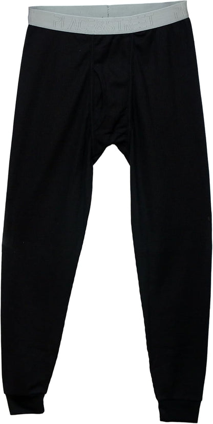 Thermal Underwear Pants for Men Long Johns Cotton Blend Base Layer Waffle Knit Bottoms Classic Cold Weather