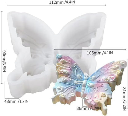 Silicone Molds for Candle Making, Rose Bear and Butterfly Designs, DIY Crafts and Baking, 3 Styles (Butterfly)