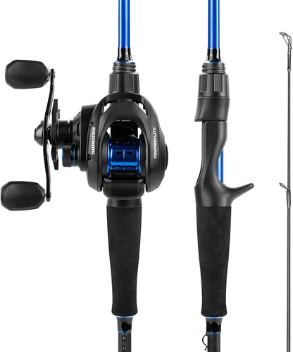 KastKing Centron Fishing Rod and Reel Combo, Spinning & Baitcasting Combos, IM6 Graphite 2Pc Blanks, Stainless Steel Guides with Ceramic Rings, Contoured EVA Handles & Fighting Butt