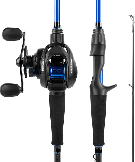 KastKing Centron Fishing Rod and Reel Combo, Spinning & Baitcasting Combos, IM6 Graphite 2Pc Blanks, Stainless Steel Guides with Ceramic Rings, Contoured EVA Handles & Fighting Butt